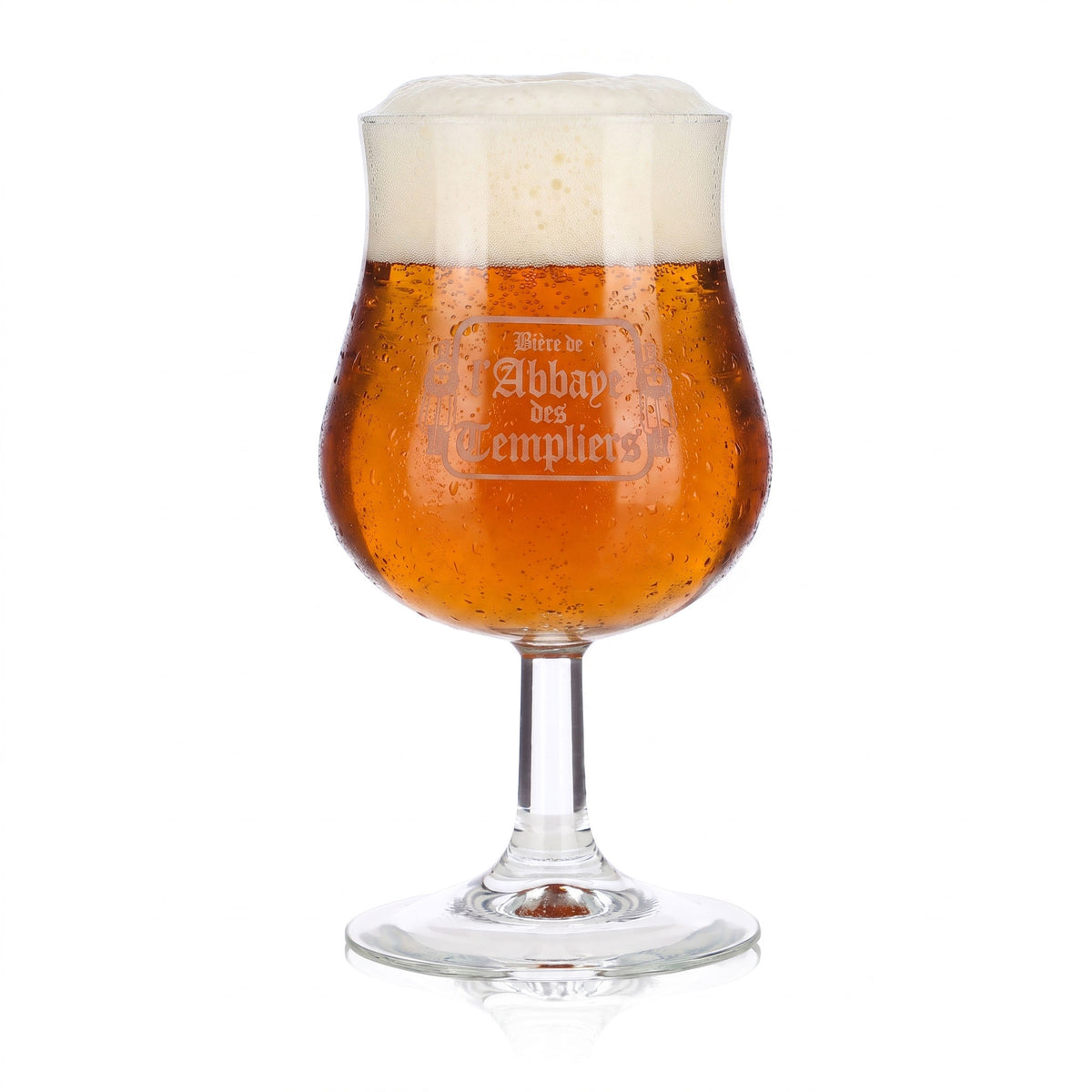 6x Biere d’Abbaye Bier Glas 0,38l Tulpe Kelch Ritter Logo Weißer (6er Set) – Ansicht 2