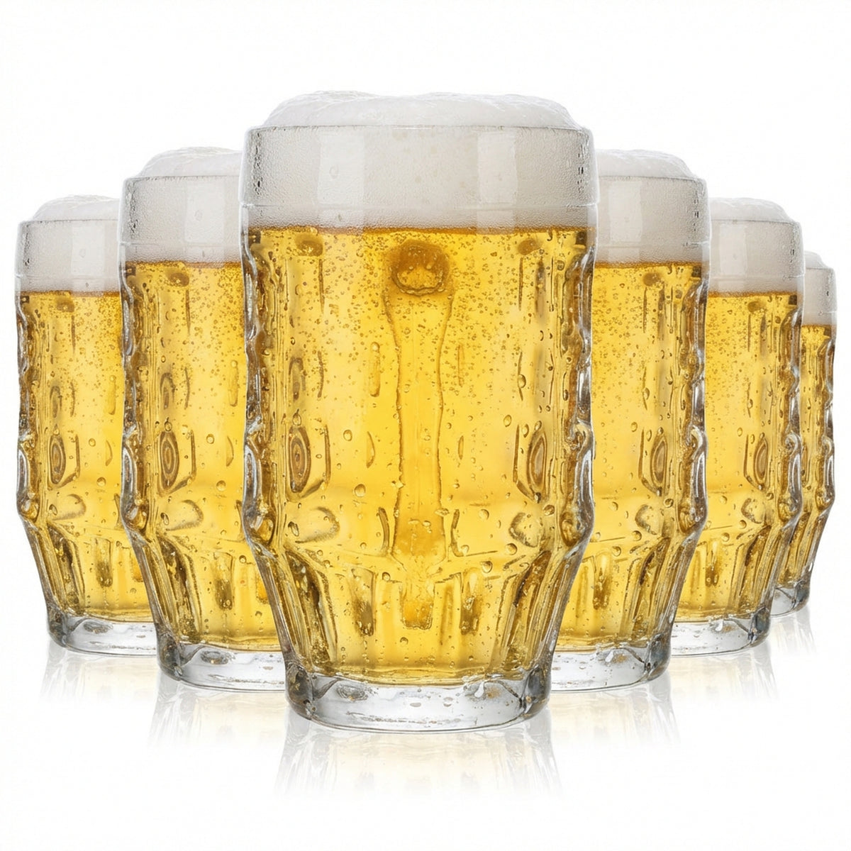 6x Bierkrug Glas 0,5l Gläser Seidel Humpen Krug Blanco Malles