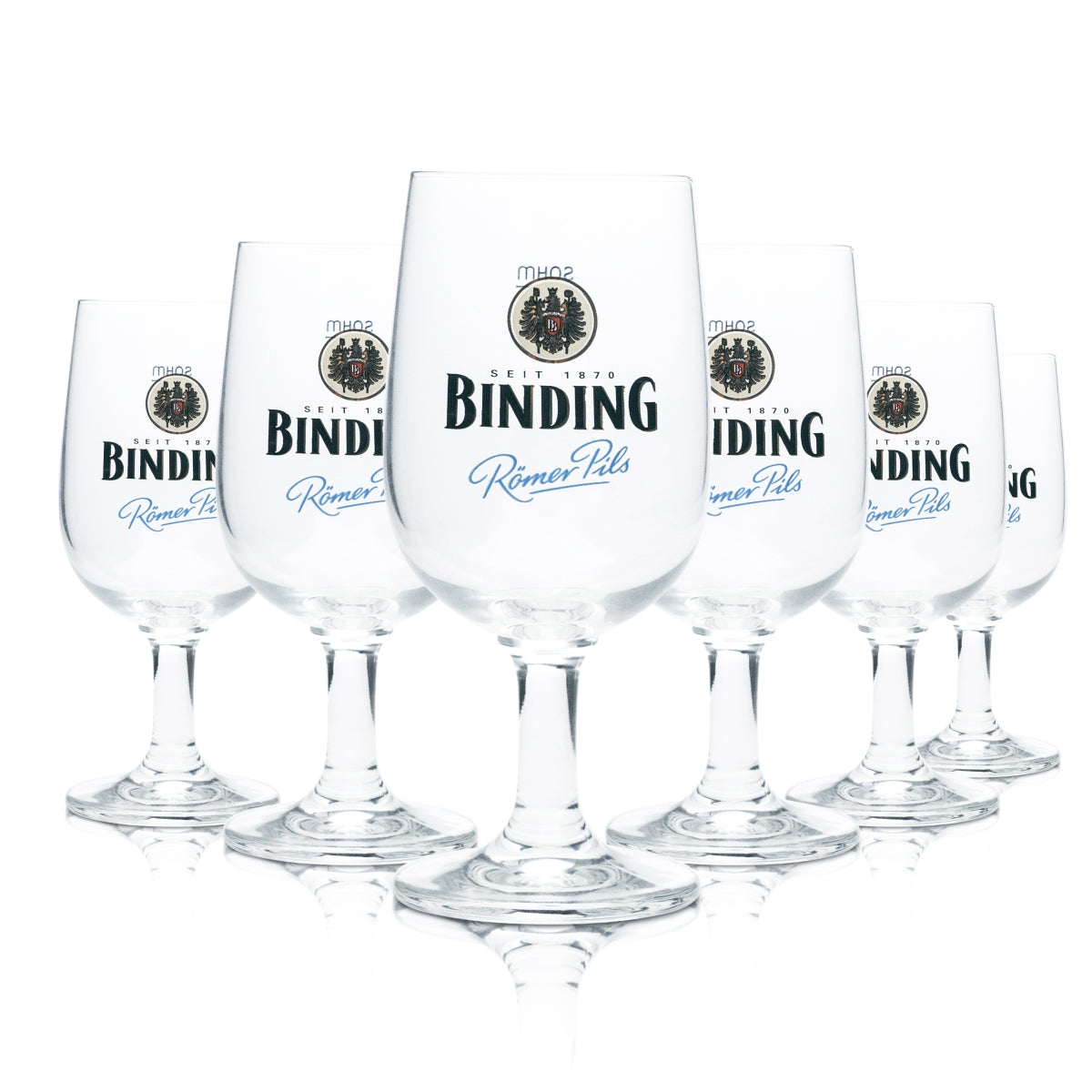 6x Binding Bier Glas 0,2l Pokal Tulpe Gläser Römer Pils Gastro Brauerei Kneipe