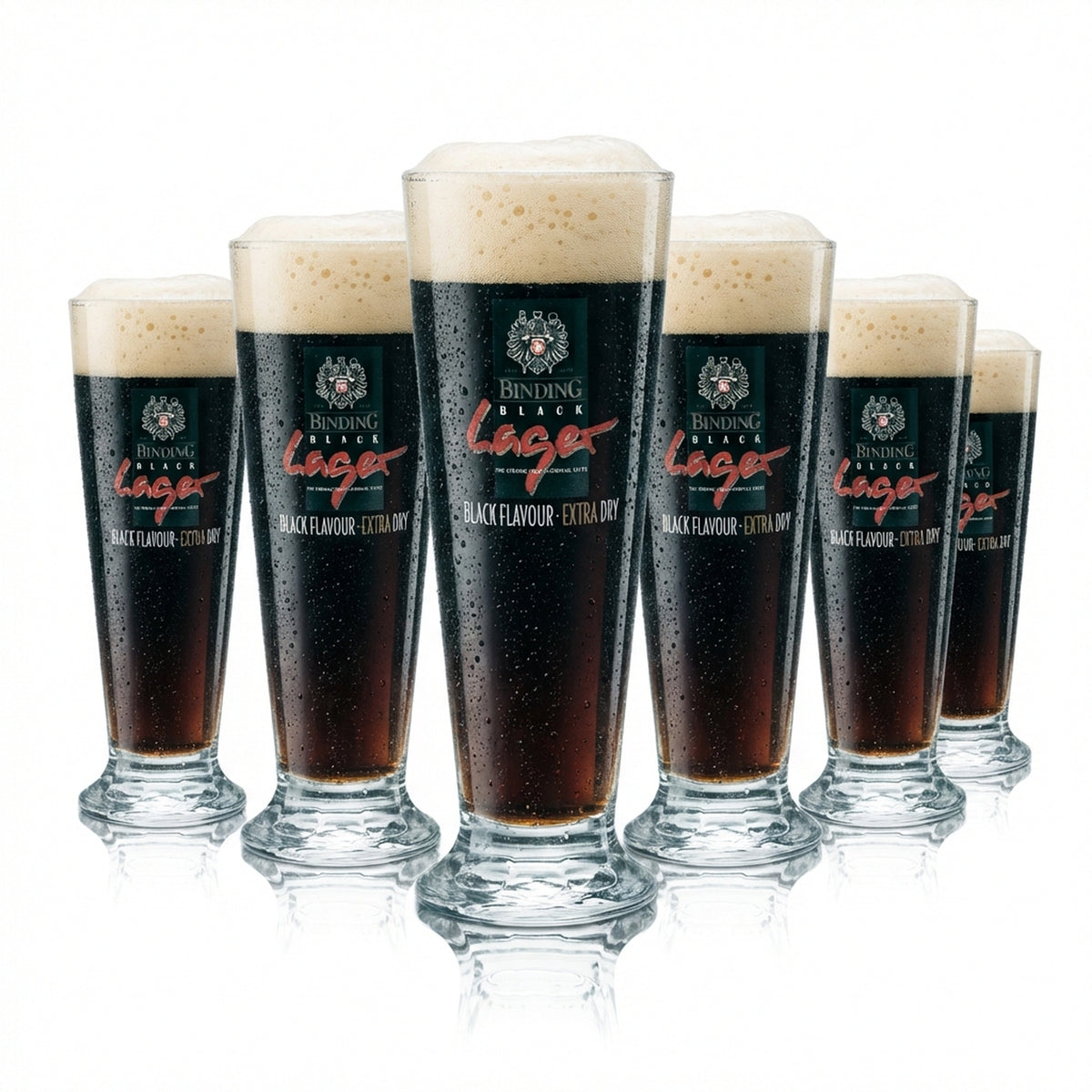 6x Binding Bier Glas 0,3l Pokal Tulpe Gläser Black Lager Gastro Kneipe Pils Beer