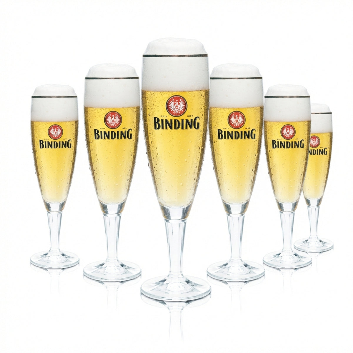 6x Binding Bier Glas 0,3l Pokal Tulpe Goldrand Gläser Gastro Kneipe Brauerei Bar