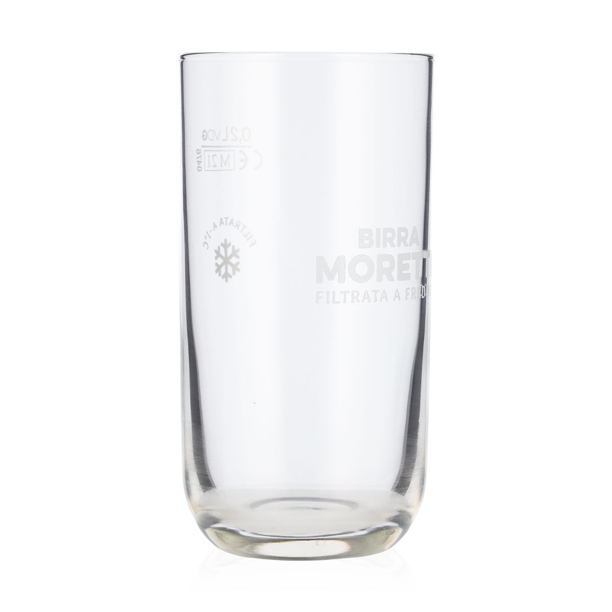 6x Birra Moretti Bier Glas 0,2l Tumbler Weiße Schrift Boden Rund (6er Set) – Ansicht 2
