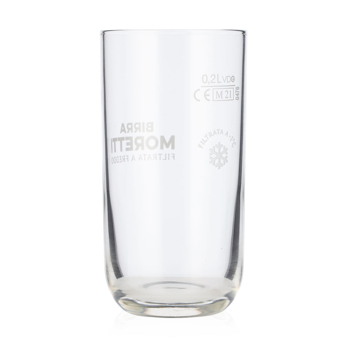 6x Birra Moretti Bier Glas 0,2l Tumbler Weiße Schrift Boden Rund (6er Set) – Ansicht 3