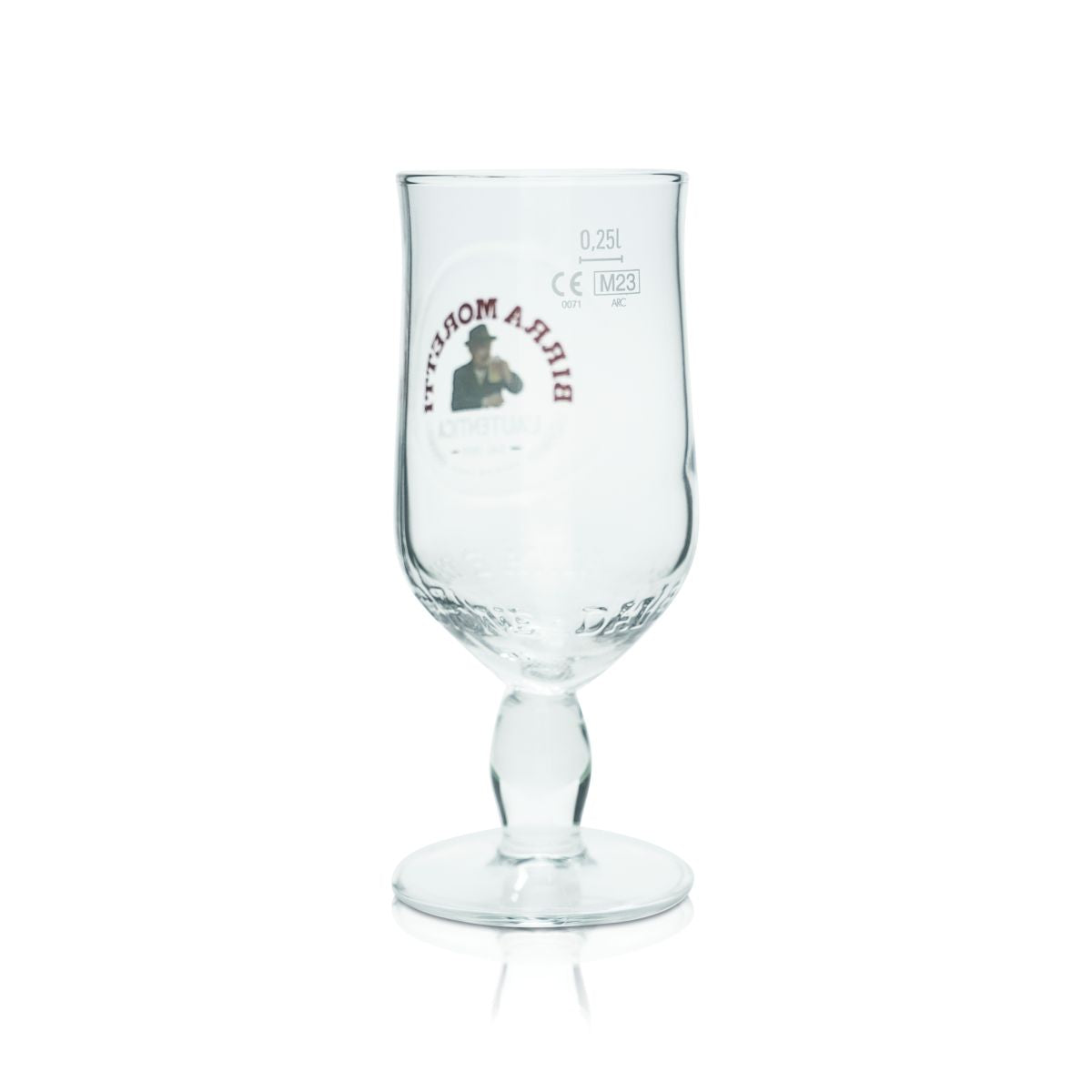 6x Birra Moretti Glas 0,25l Tulpe Bierpokal Glaskontur L'Autentica Pilsner Italy – Ansicht 3