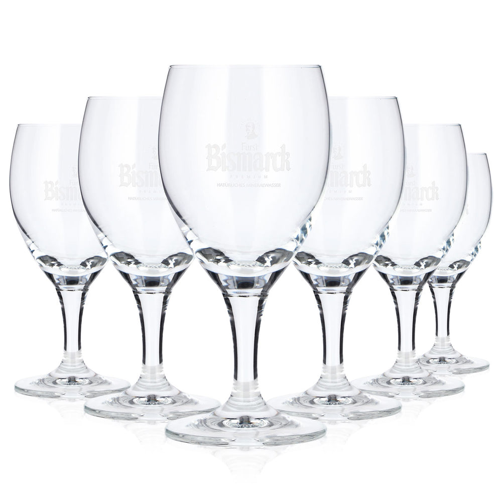 6x Bismarck Wasser Glas 19cl Kelch Fürst Rastal Premium