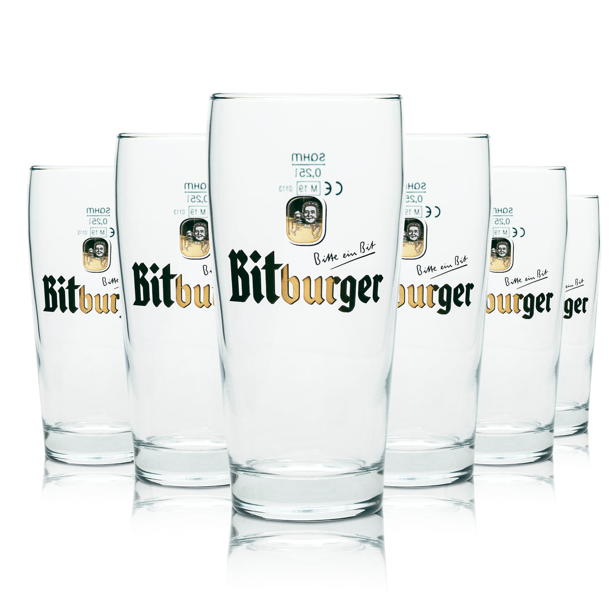 6x Bitburger Bier Glas 0,25l Willi Becher Sahm Pils Gläser Willy Cup Brauerei – Ansicht 4