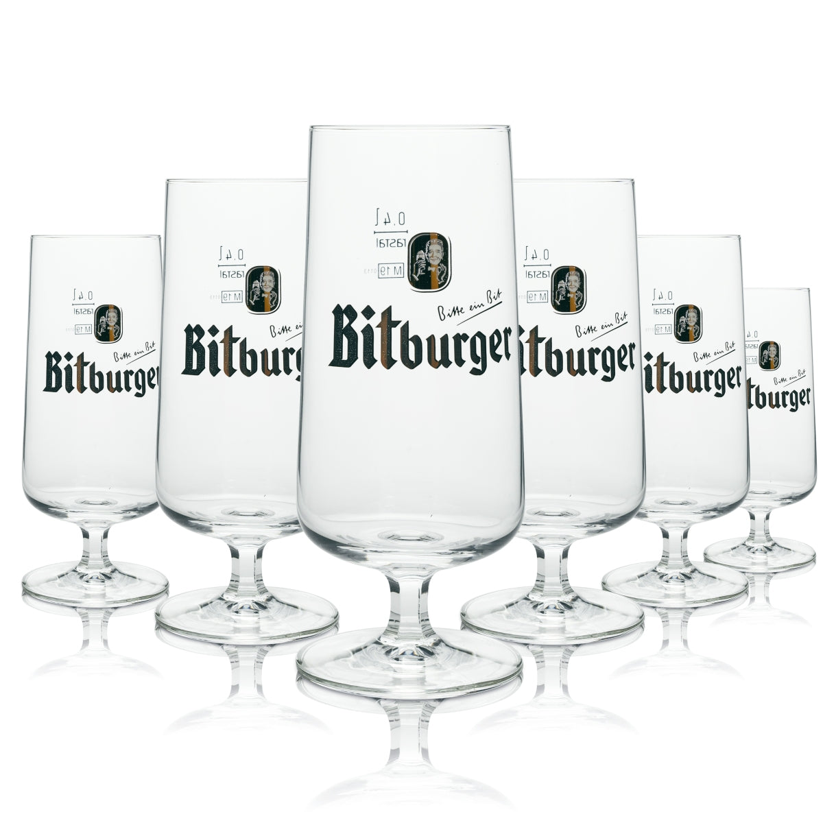 6x Bitburger Bier Glas 0,4l Exclusiv Pokal Tulpe – Ansicht 2