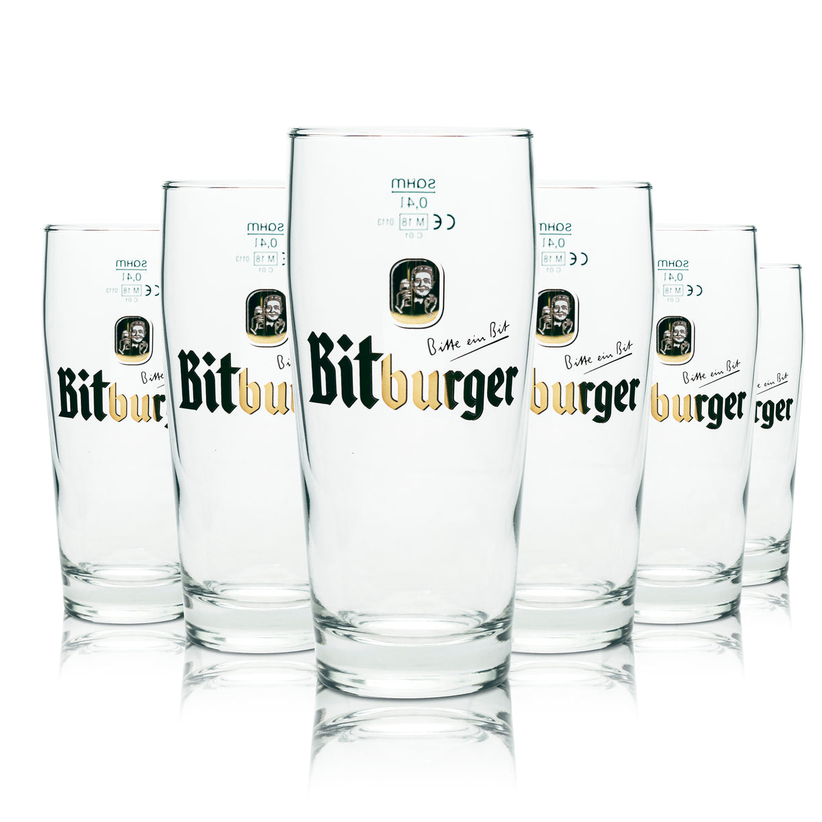 6x Bitburger Bier Glas 0,4l Willi Becher Sahm Pils Gläser Willy Cup Brauerei Bar – Ansicht 4