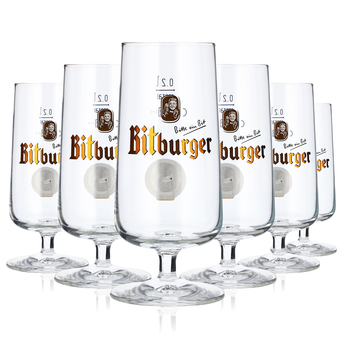 6x Bitburger Bier Glas Pokalgläser 0,2l Biergläser mit NFC-Chip Rastal – Ansicht 5