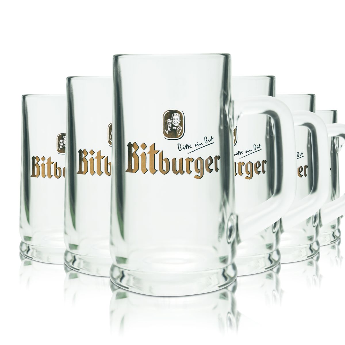6x Bitburger Bierglas 0,2l Bierkrug Humpen Seidel Gläser Set Pilsener Brauerei