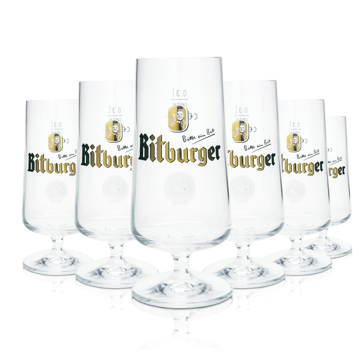 6x Bitburger Bierglas 0,3l Pokal Tulpe mit NFC-Chip Pilsgläser Brauerei Gastro