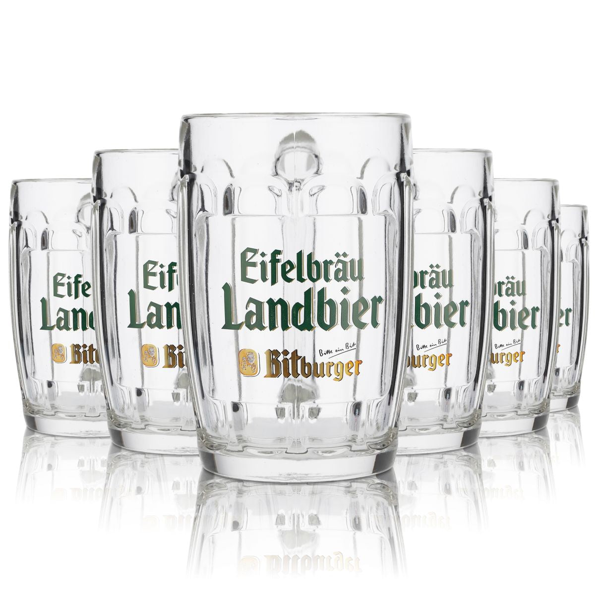 6x Bitburger Glas 0,3l Bierkrug Eifelbräu Landbier Humpen Seidel Gläser Set Bräu