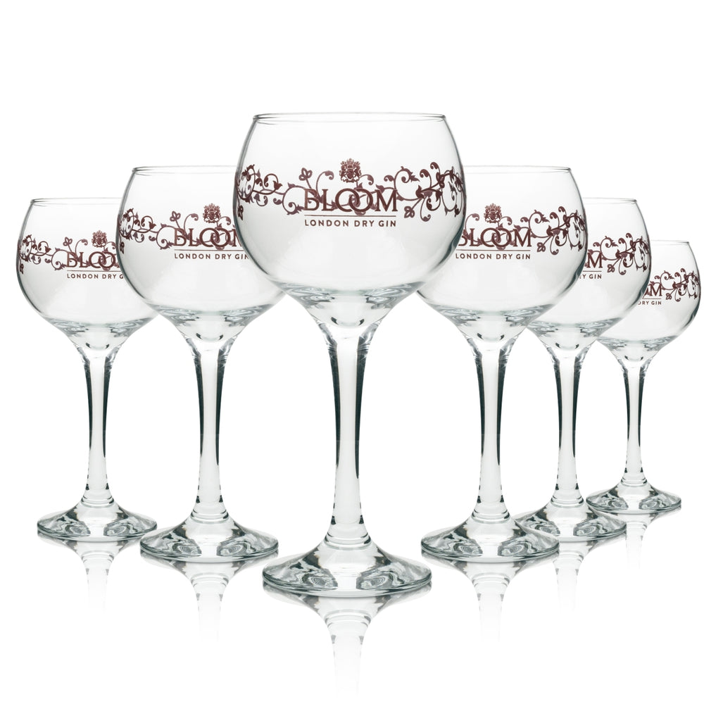 6x Bloom Gin Glas Ballonglas Rose 56cl