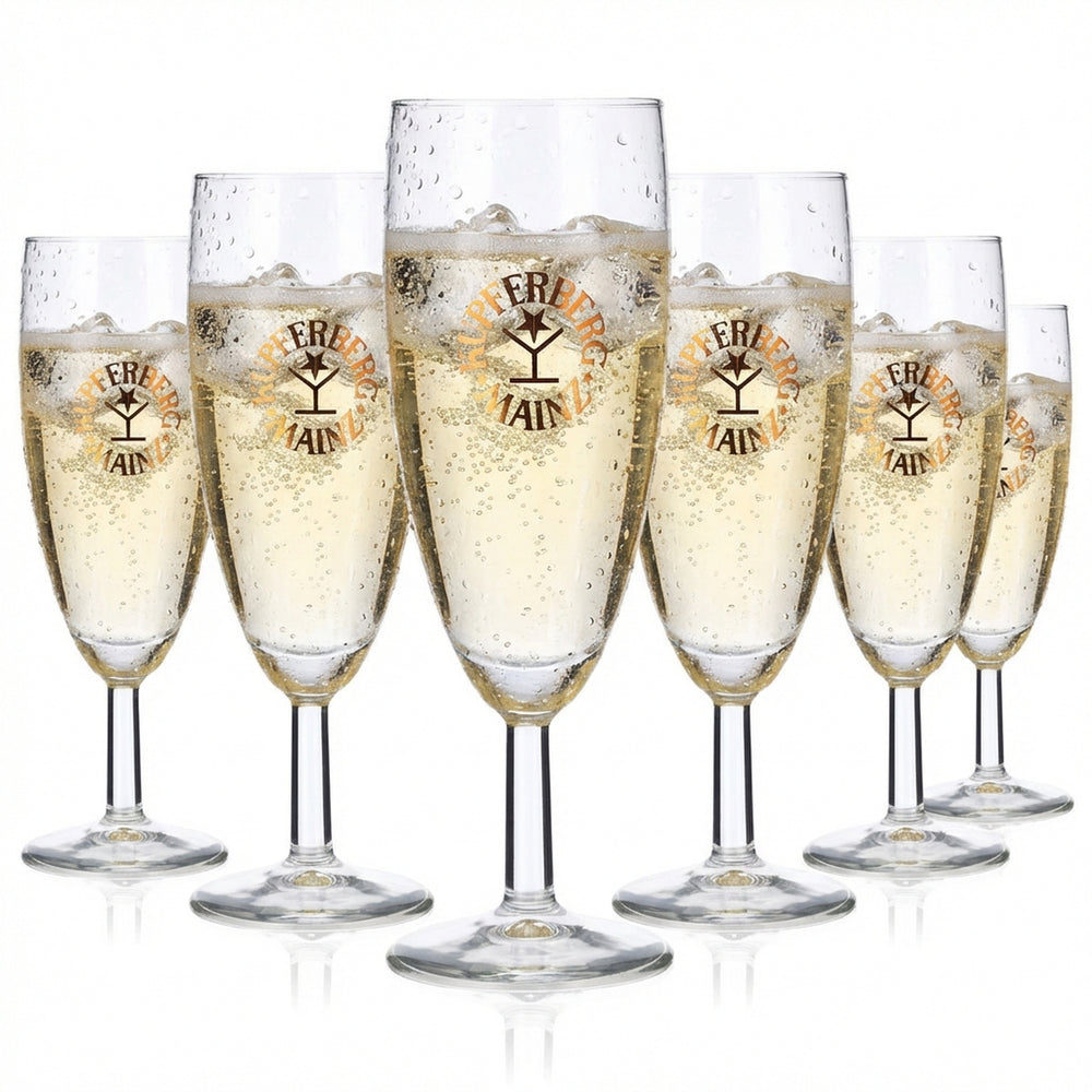 6x Böckling Sekt Glas Sektkelch 0,1l Kupferberg Mainz ohne Eiche