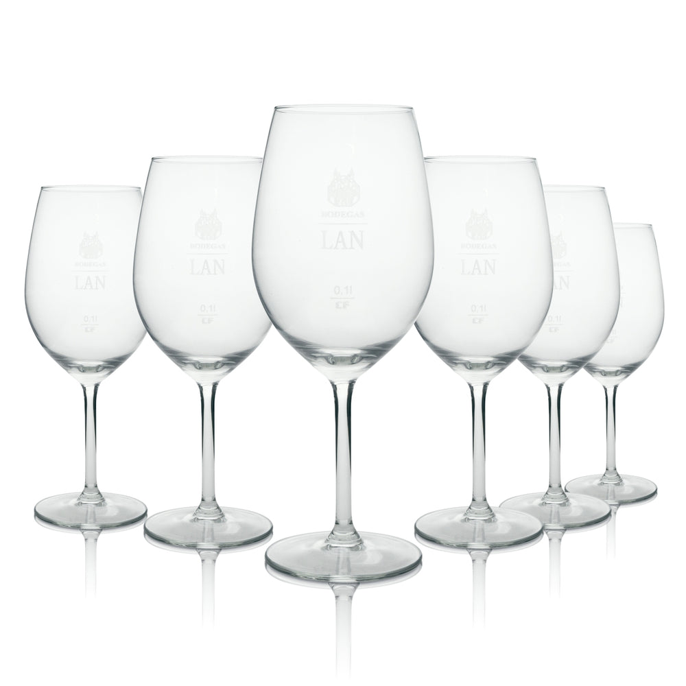 6x Bodegas Lan Wein Glas Weißwein