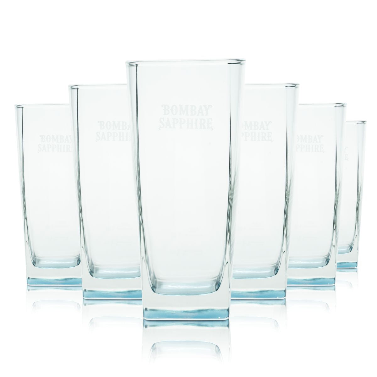 6x Bombay Sapphire Gin Glas 0,32l Longdrinkgläser Cocktailgläser Gin-Tonic Blau