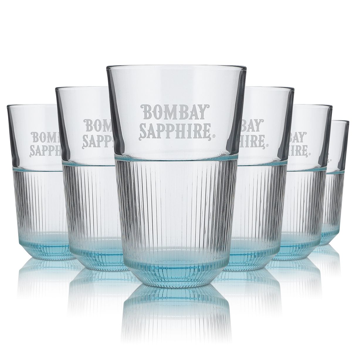 6x Bombay Sapphire Gin Glas 0,35l Kontur Logdrinkgläser Gin-Tonic Gläser Cocktails – Ansicht 3