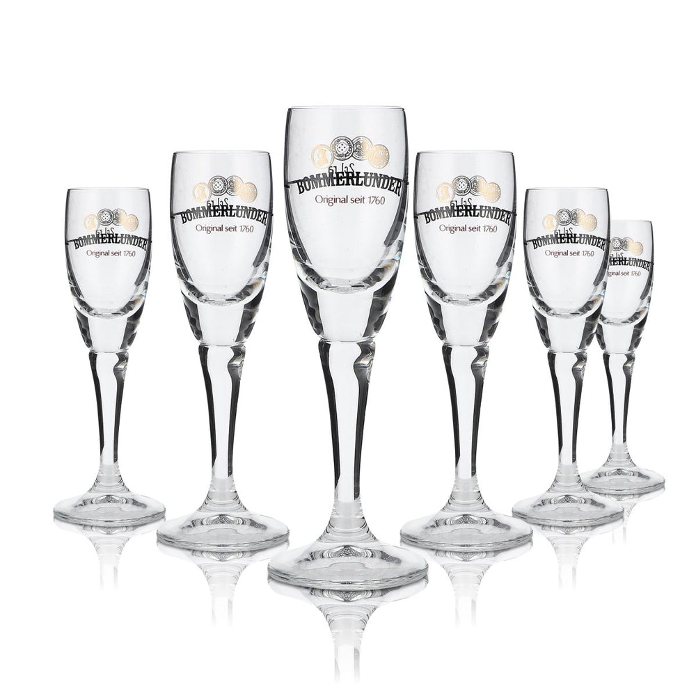 6x Bommerlunder Glas 40ml Akvavit Gläser Set Likörglas Stielglas Schnapsglas