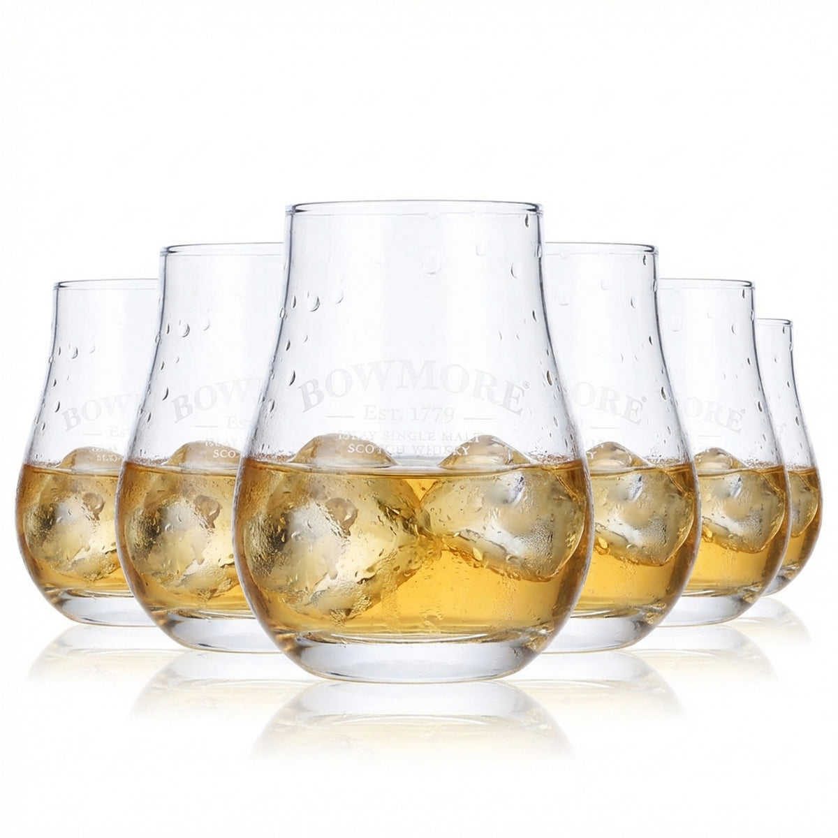 6x Bowmore Whisky Glas Tastingglas Gläser bauchig 0,11l Whiskyglas
