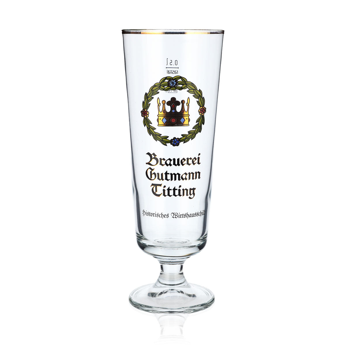 6x Brauerei Gutmann Titting Bier Glas 0,5l Bierpokal Krone Brauerstutzen – Ansicht 2