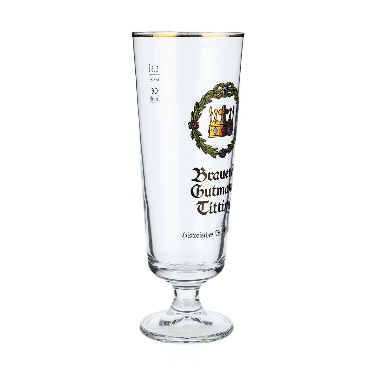 6x Brauerei Gutmann Titting Bier Glas 0,5l Bierpokal Krone Brauerstutzen – Ansicht 3
