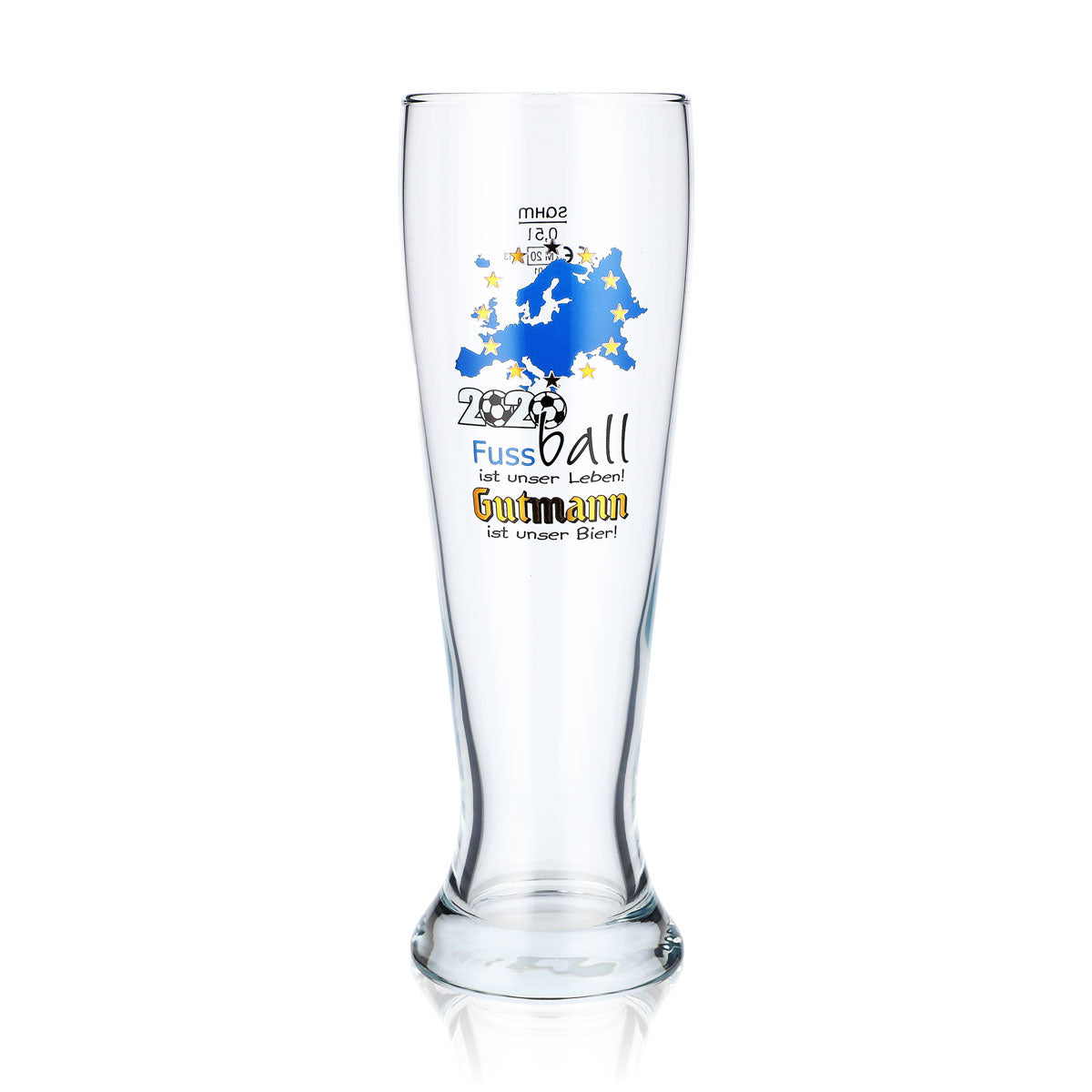 6x Brauerei Gutmann Titting Bier Glas 0,5l Weißbierglas Fussball 2020 – Ansicht 2