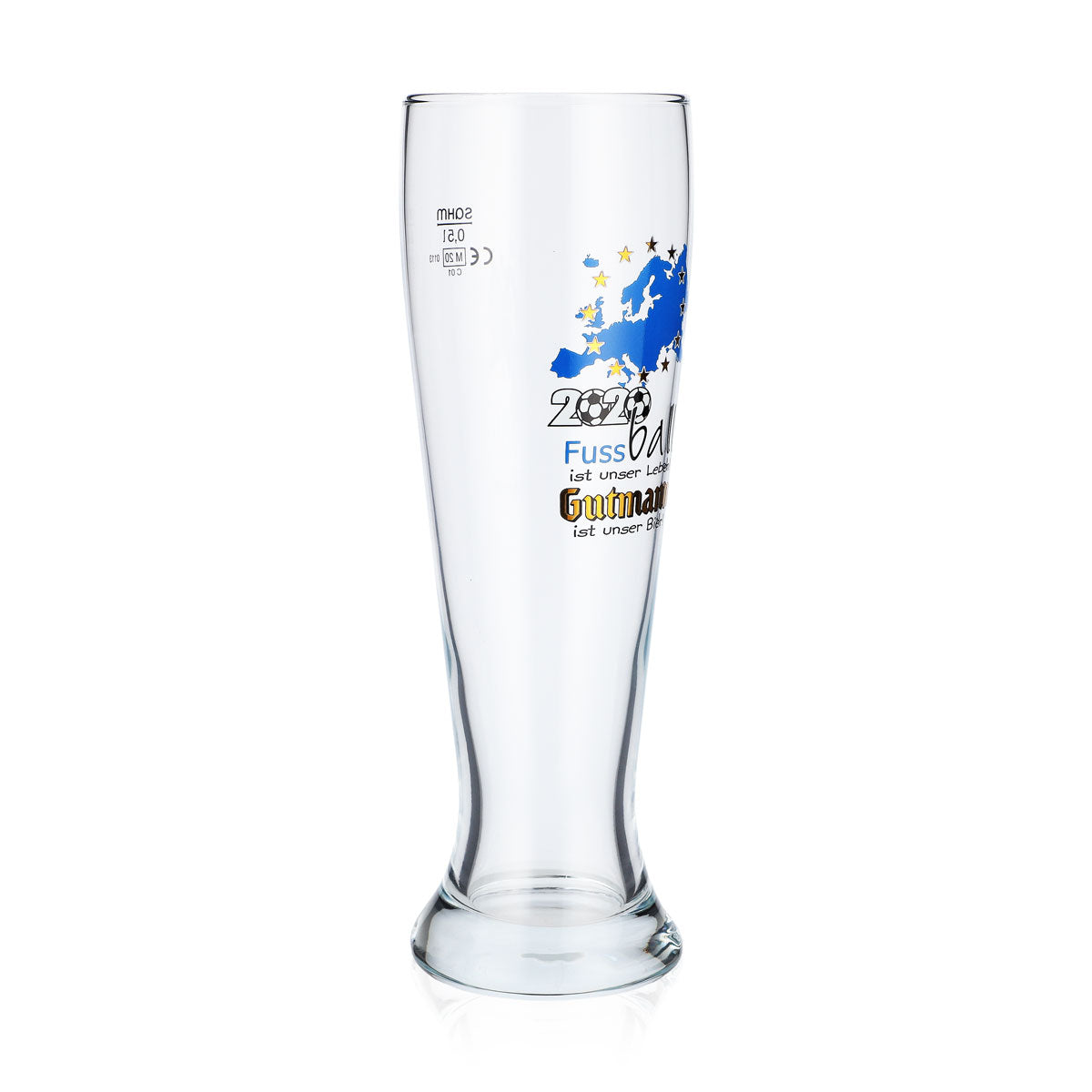 6x Brauerei Gutmann Titting Bier Glas 0,5l Weißbierglas Fussball 2020 – Ansicht 3