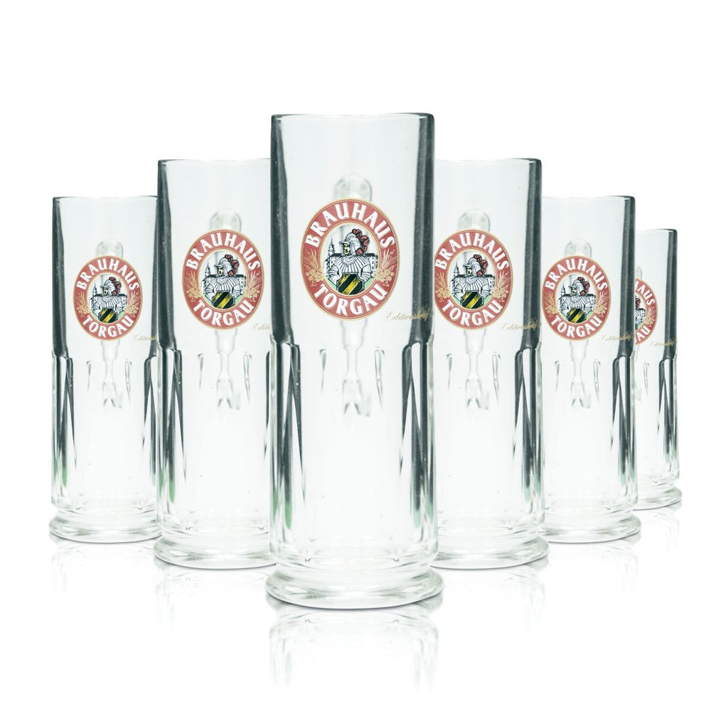 6x Brauhaus Torgau Bierglas Bierkrug 0,3l Humpen Seidel Gläser Brauerei Gastro