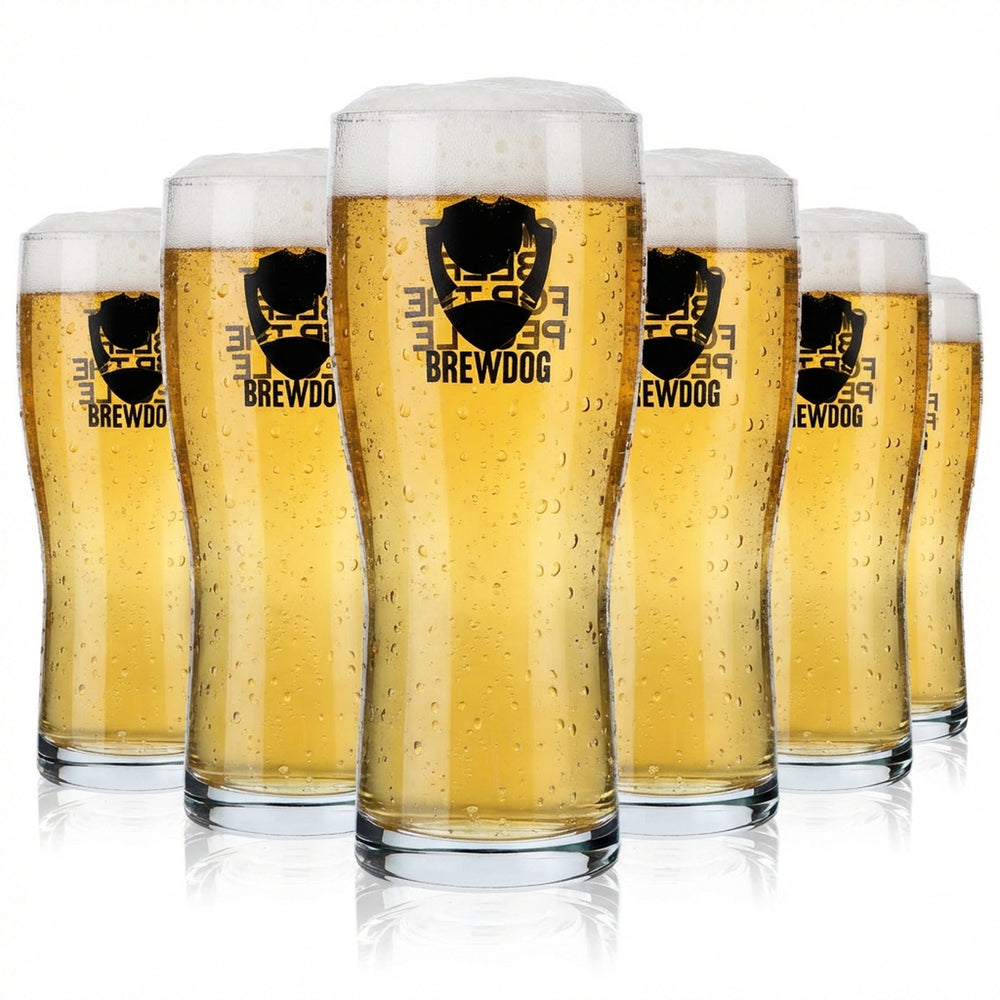 6x Brewdog Bier Willibecher 0,5l Biergläser Bierbecher Logo schwarz