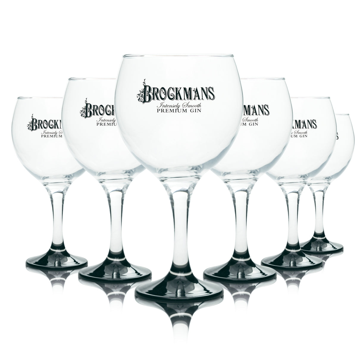 6x Brockmans Gin Glas 60cl Ballonglas Schwarz Gläser Tonic Coppa Longdrink Bar