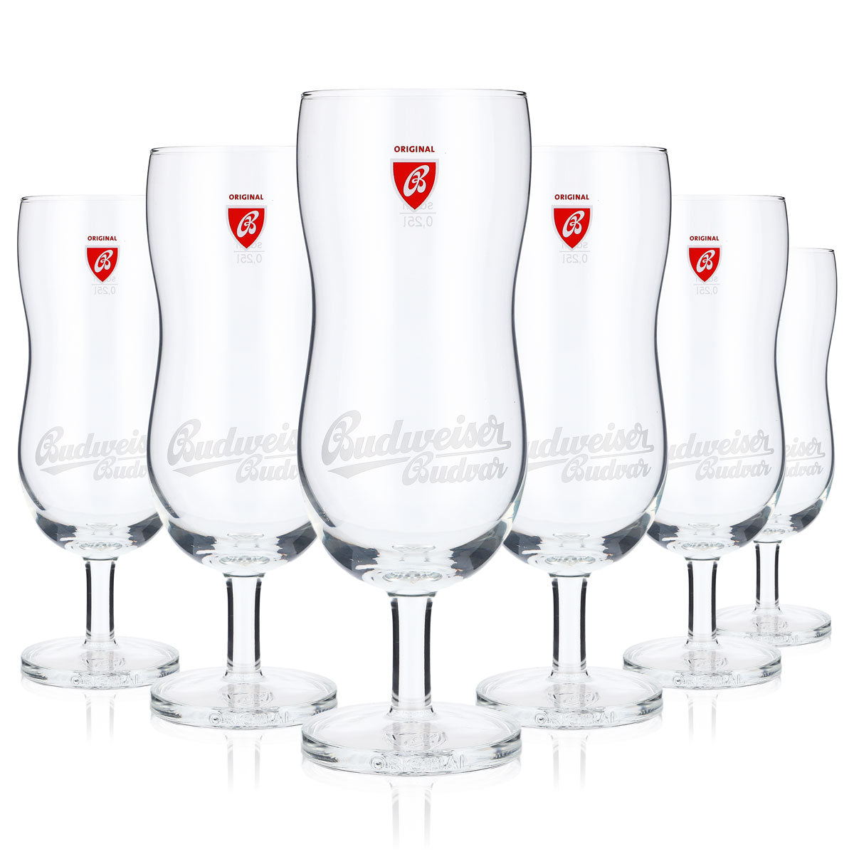 6x Budweiser Bier Glas 0,25L Konturglas Biergläser Designgläser Budvar – Ansicht 5