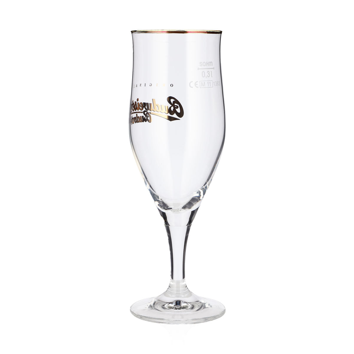 6x Budweiser Bier Glas 0,3l Pokal Goldrand Sahm Tulpe Bierglas – Ansicht 4