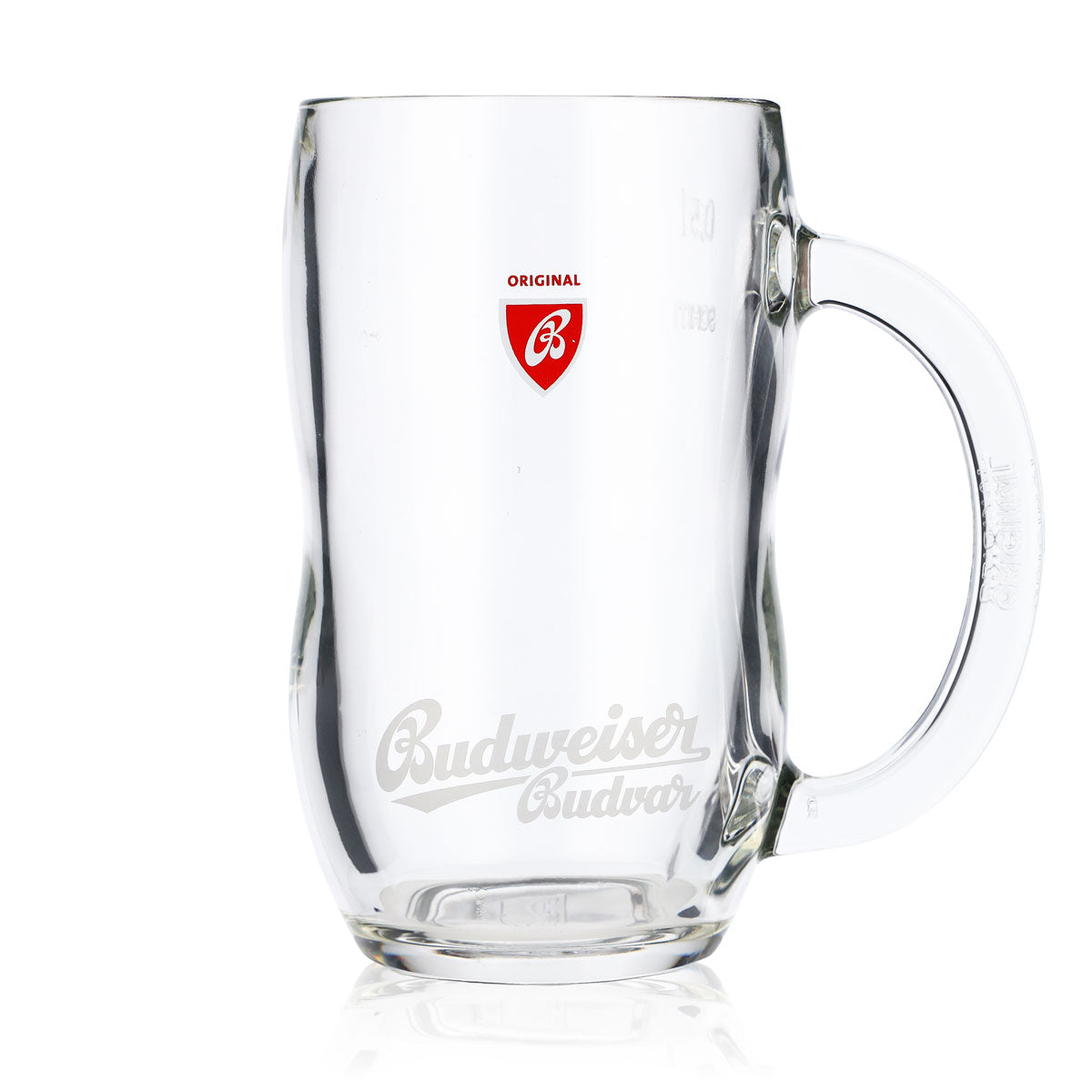6x Budweiser Bier Glas 0,5l Krug Bierseidel Bierhumpen Konturglas – Ansicht 2