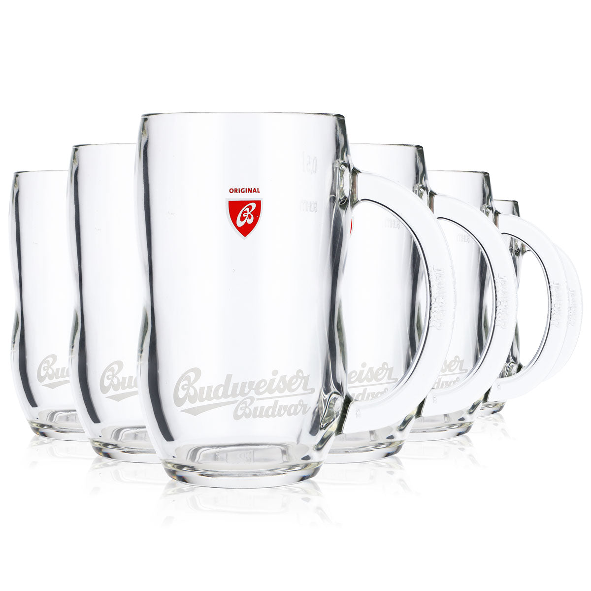 6x Budweiser Bier Glas 0,5l Krug Bierseidel Bierhumpen Konturglas – Ansicht 7