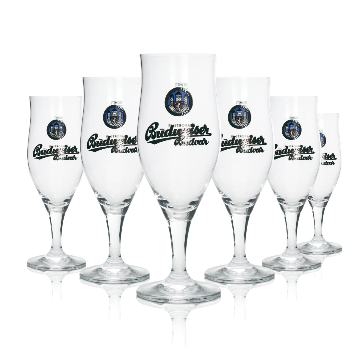 6x Budweiser Bier Glas Pokal Budwar 0,3l sahm