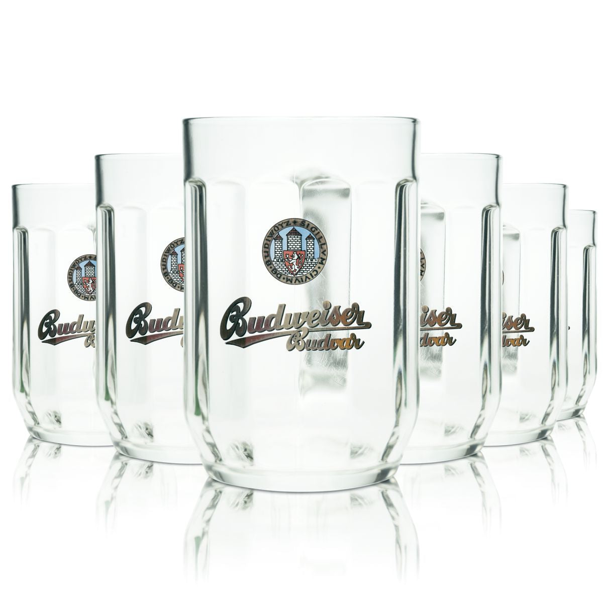 6x Budweiser Bierglas 0,5l Bierkrug Praga Budvar Seidel Humpen Gläser Set