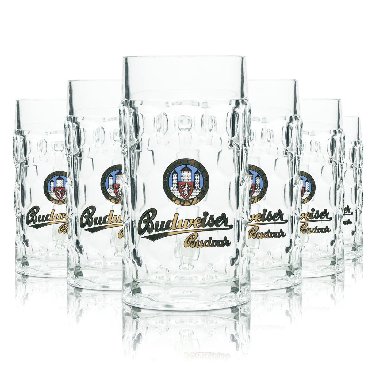 6x Budweiser Budvar Bier Glas 0,3l Krug Seidel Rastal Henkel Gläser Humpen Beer