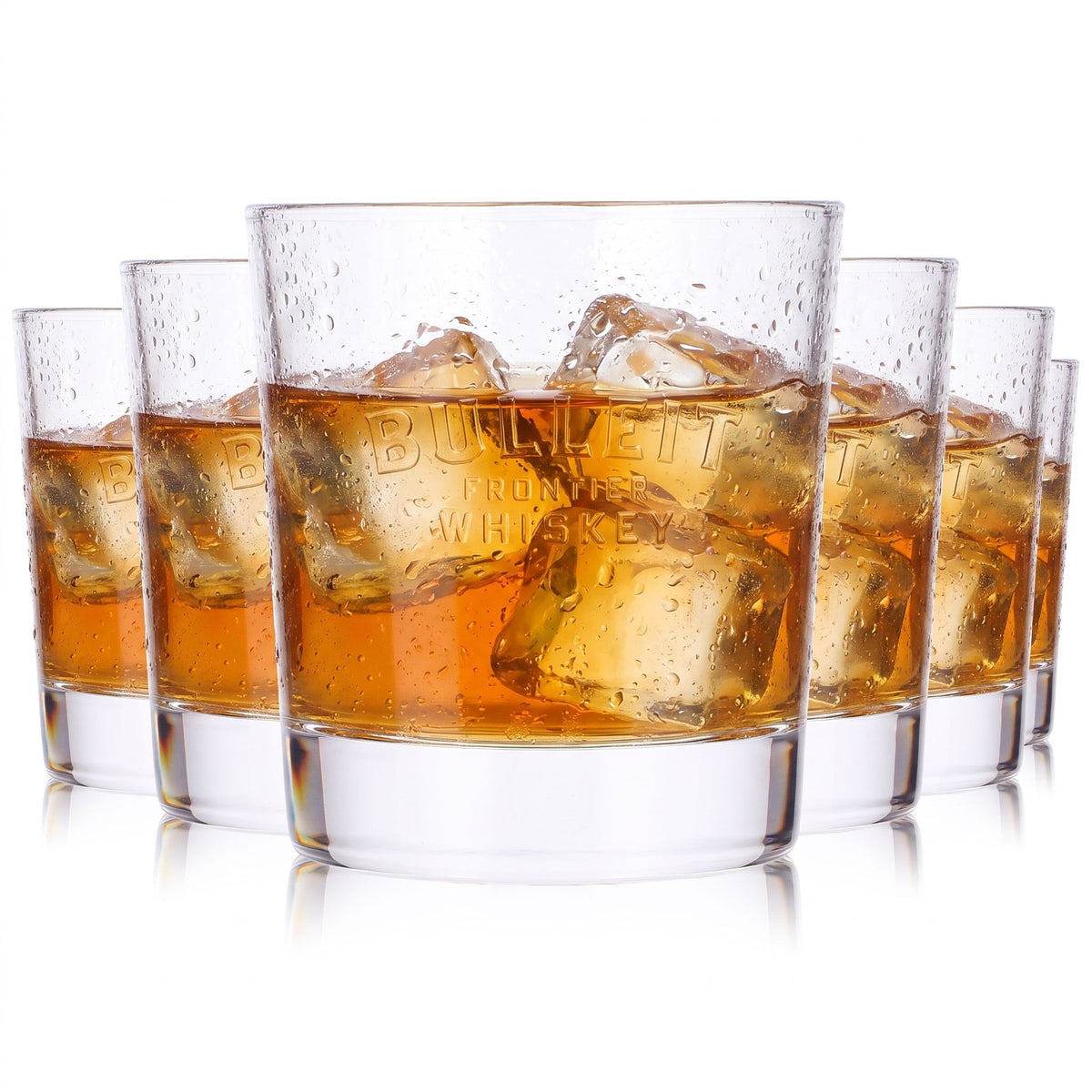6x Bulleit Frontier Whiskey Glas 0,35l Tumbler Frontier Whiskey