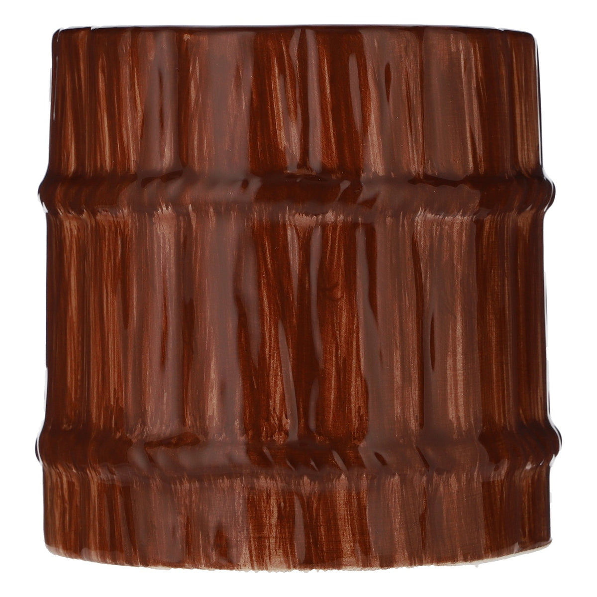 6x Bumbu Rum Glas 0,34l Becher Keramikbecher, Rum-Barrel, Zuckerrohr-Optik – Ansicht 2