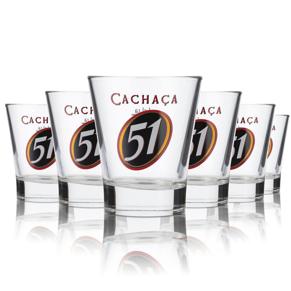 6x Cachaca 51 Glas Gläser Rum Kaffee Cocktail Coffee 2cl/4cl Longdrink