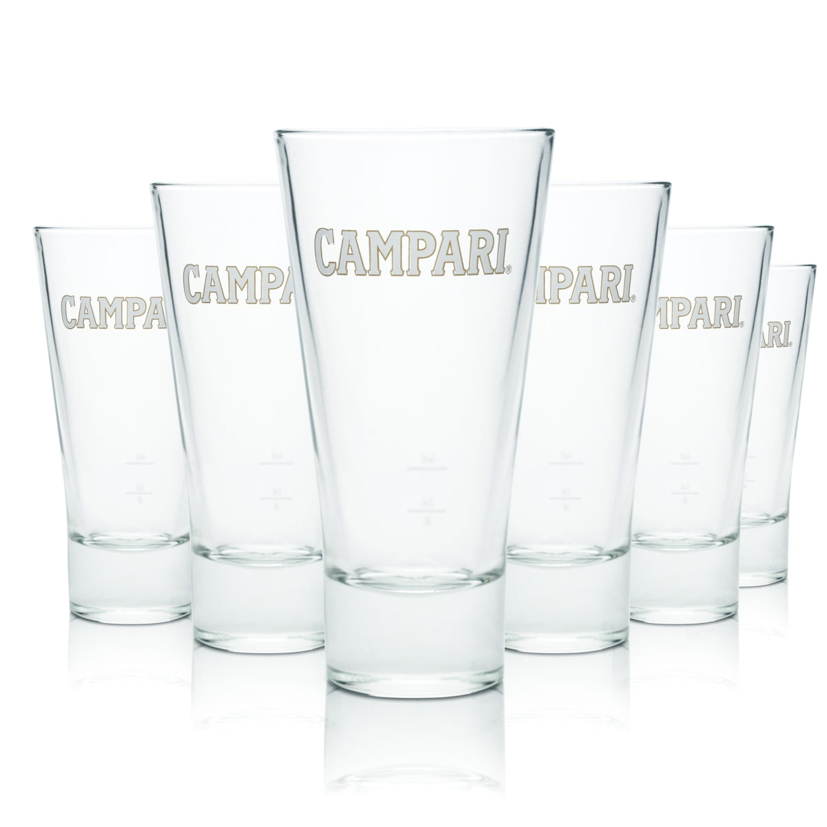 6x Campari Glas 0,35l Tumbler V-Form Becher Gläser Longdrink Spritz Gastro Eiche