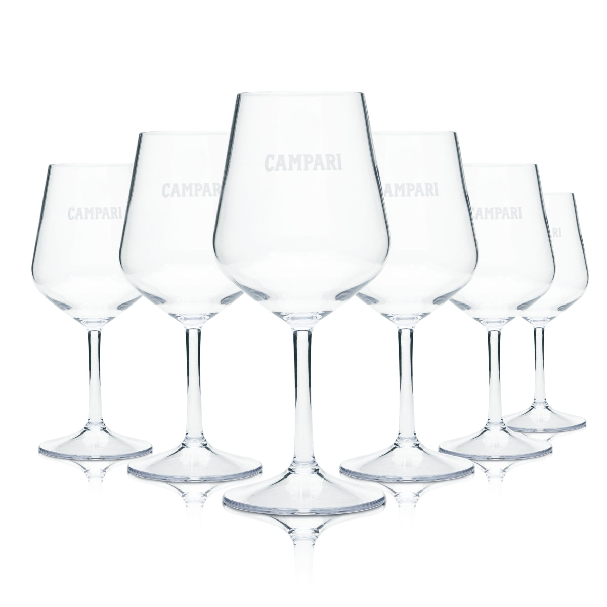 6x Campari Kunststoff Glas 0,4l Mehrweg Wein Stil Gläser Gastro Aperol Spritz