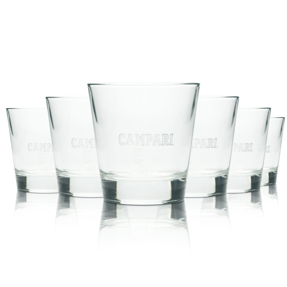 6x Campari Likör Glas 0,2l Tumbler Becher Longdrink Aperitif Wermut Gläser Bar