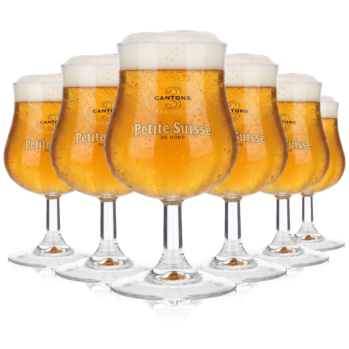 6x Canton 3 Petite Suisse Bier Glas 0,37l Tulpe Kelch Du Nord Gelber (6er Set)