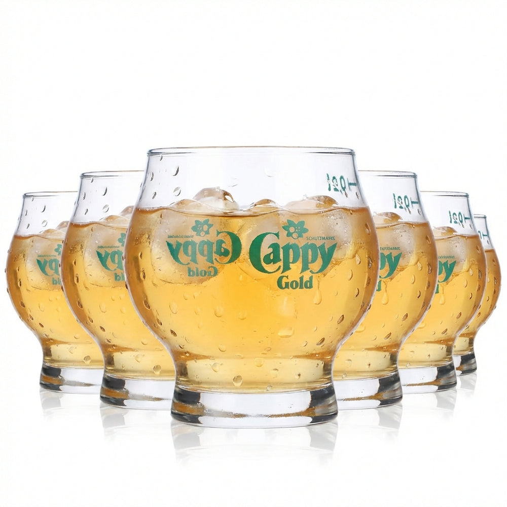 6x Cappy Saft Glas Gläser Saftgläser Fruchtgläser 0,2l Becher rund bauch