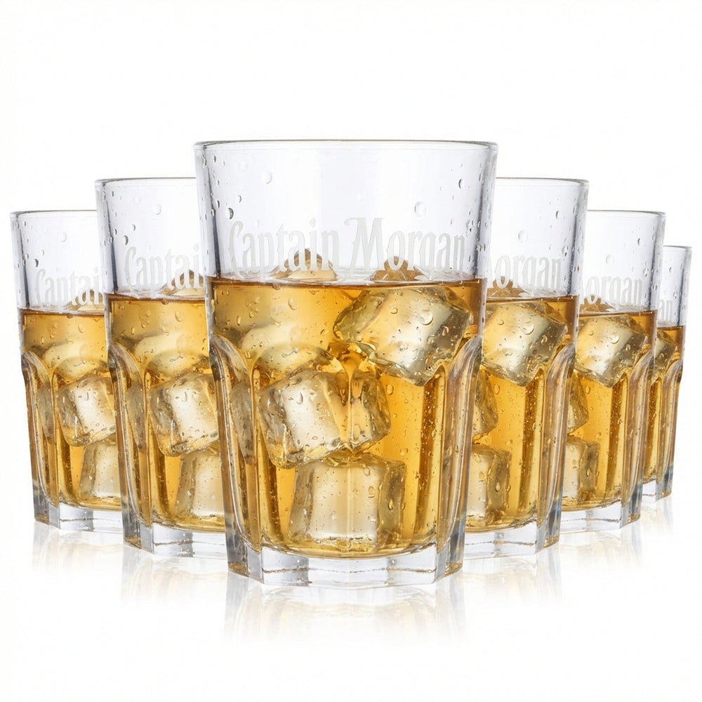 6x Captain Morgan Rum Glas 0,35l Longdrinkglas Tumbler Captain Morgan Arcoroc