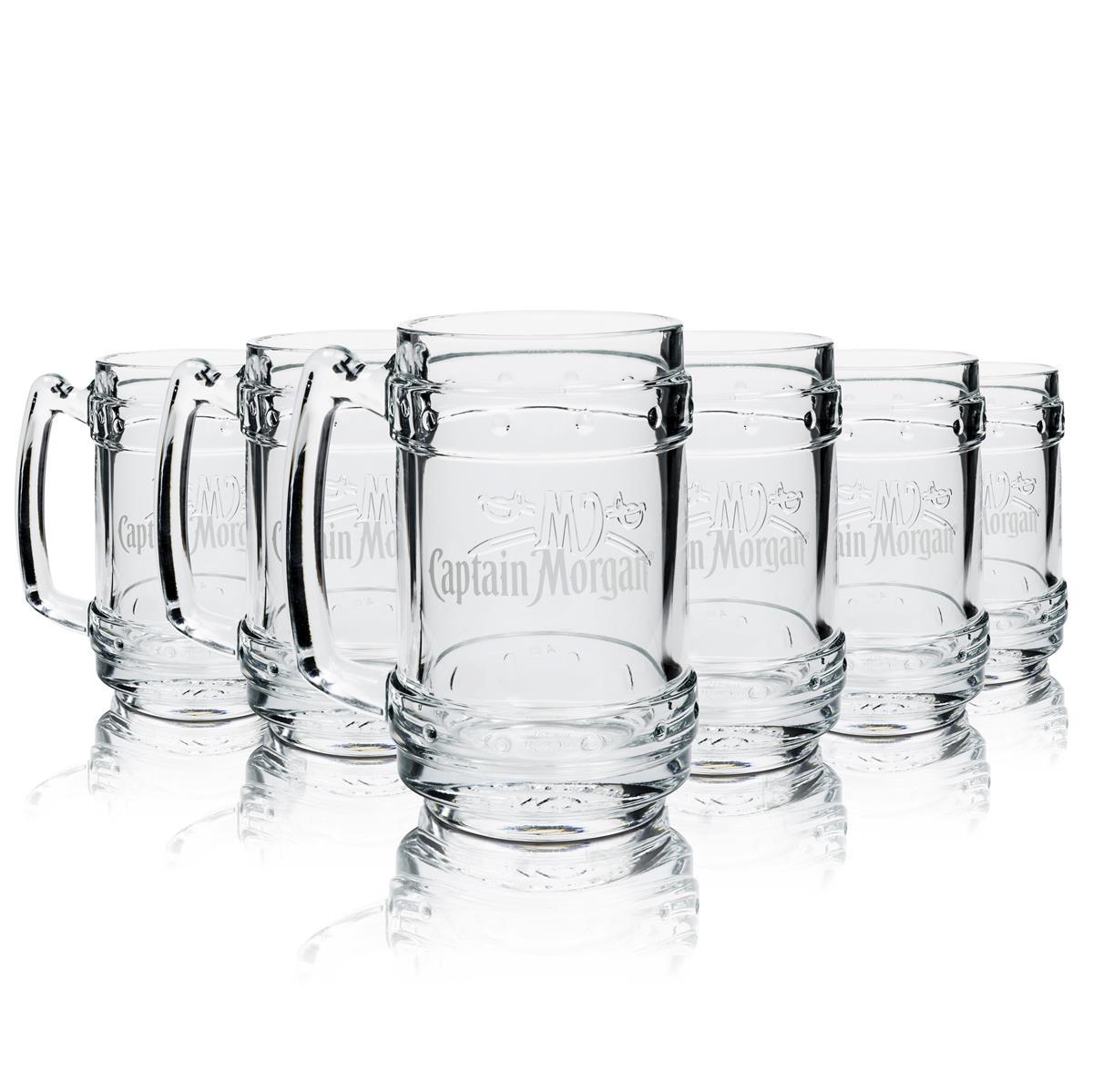 6x Captain Morgan Rum Glas Krug mit Henkel