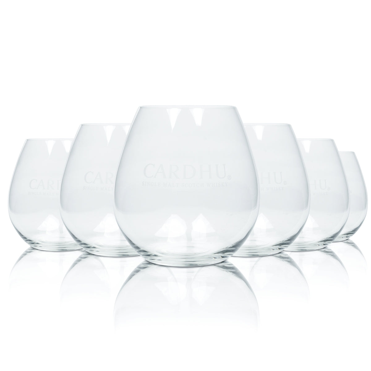 6x Cardhu Whisky Glas Tumbler 0,5l Ballon Single Malt Scotch Gläser Nosing Ice