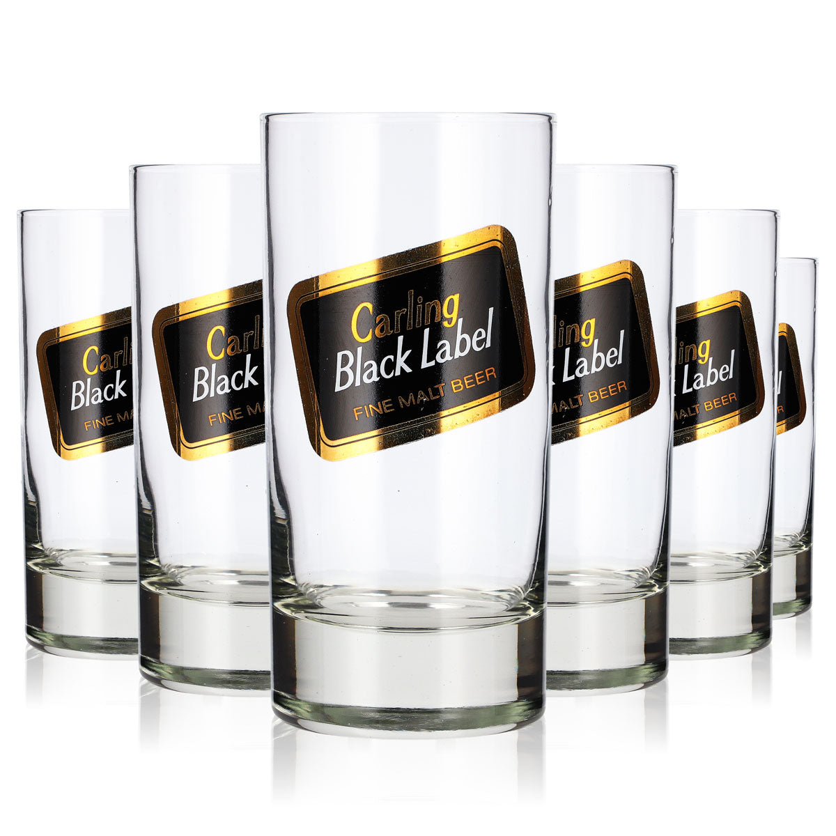 6x Carling Bier Glas 0,34l Becher "Black Label" Bierglas Willibecher