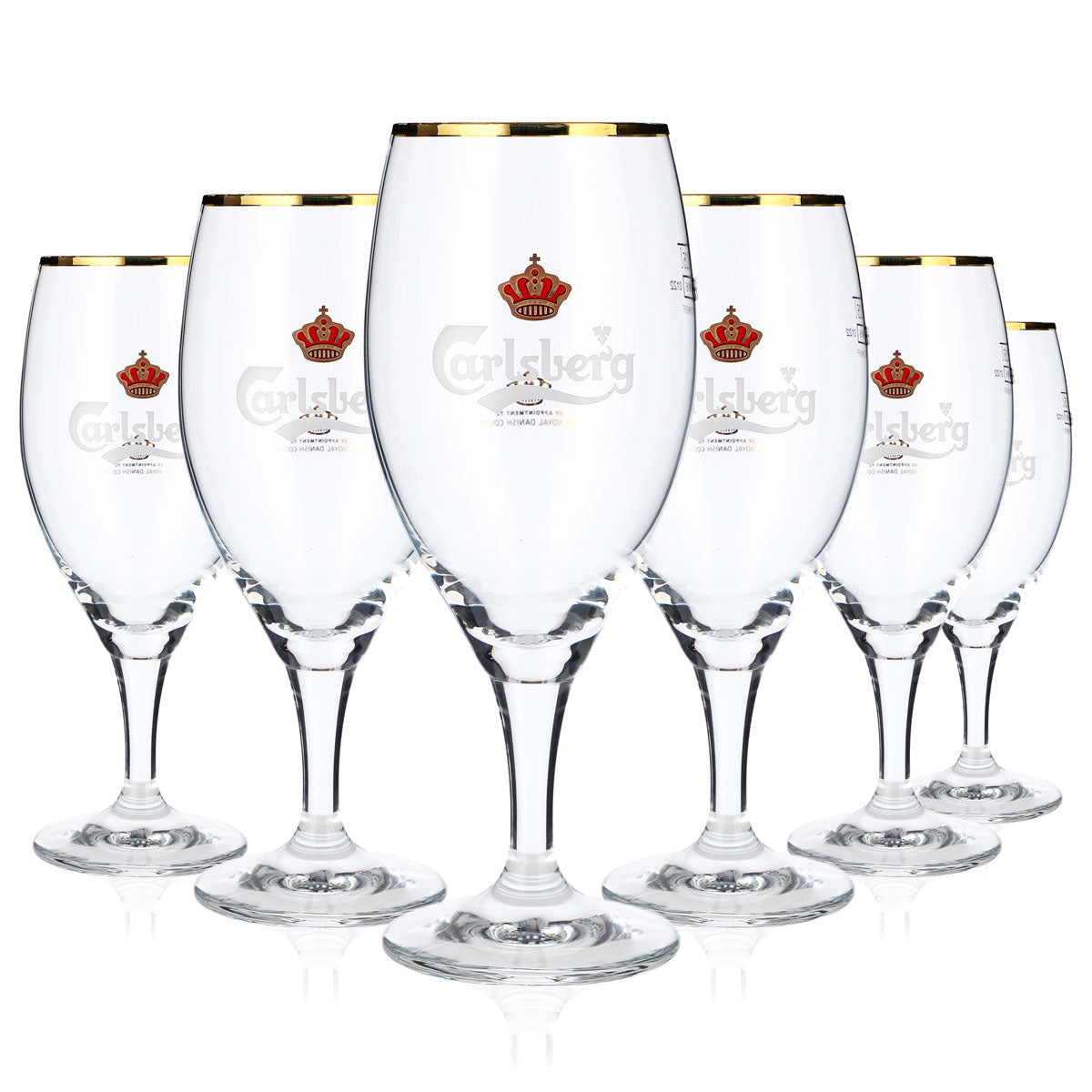 6x Carlsberg Bier Glas 0,25l Biergläser Pokal Schriftzug weiß Ritzenhoff – Ansicht 6